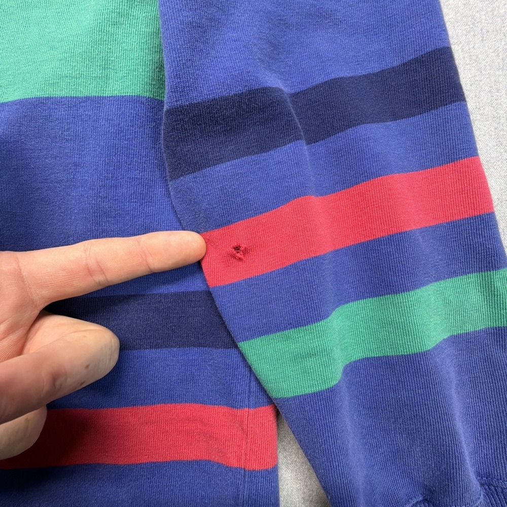 Vintage Izod Lacoste Polo Shirt Men L Navy Blue Cotton Rugby Crocodile Pullover - Picture 3 of 7